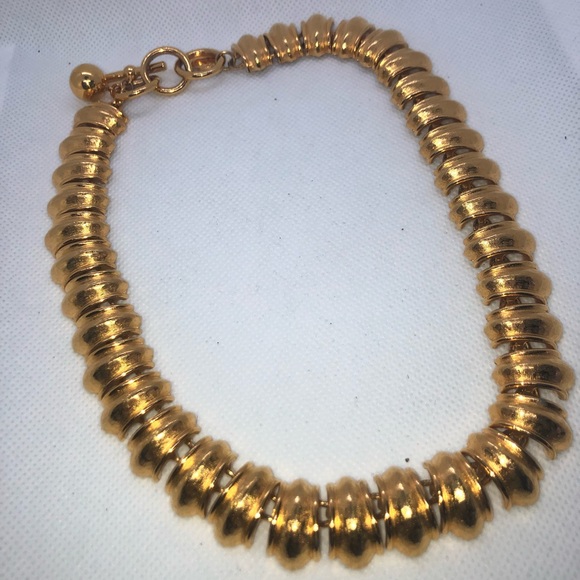 Vintage Signed Anne Klein Circa 1980s Gold chunk Necklace - Picture 6 of 6